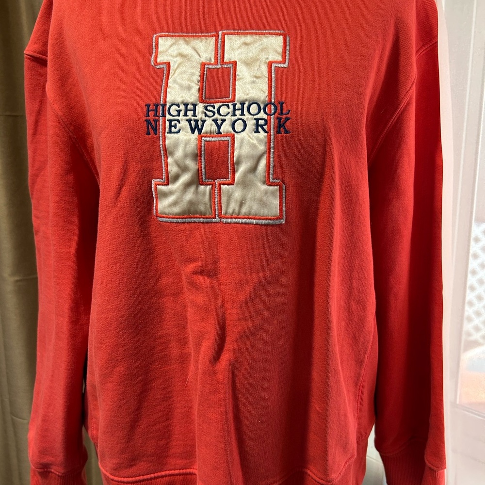 Zara Orange High School New York Sweatshirt size small